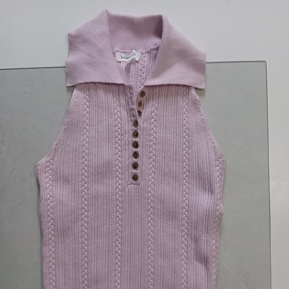HEARTLOOM ~ Ribbed Knit Collared Tank Top - Picture 5 of 11